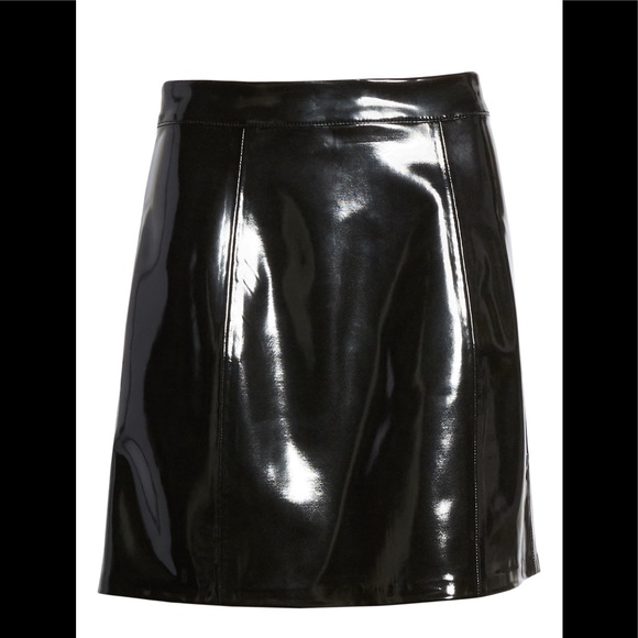 Blank NYC Shiny Faux Leather Miniskirt Black M 27 - Picture 6 of 9